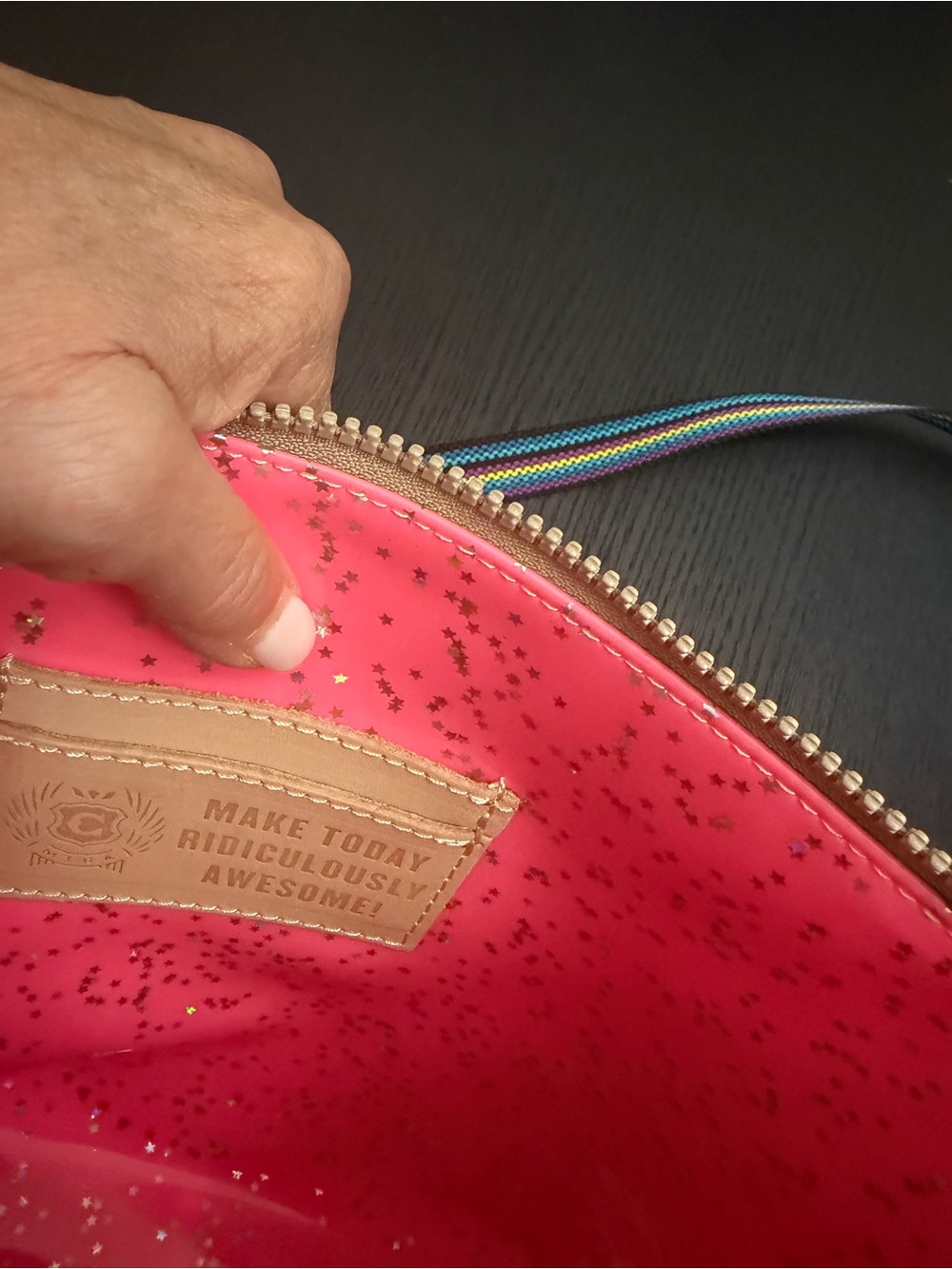 Consuela Multicolor Leopard Crossbody with Rainbow Strap - Picture 2 of 6